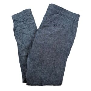 J.Crew The Driggs Pants Mens 34x32 Grey Linen Cotton Blend Slim Fit Chino